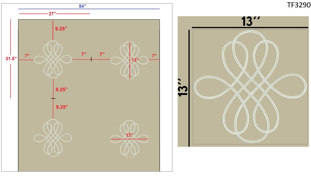 Layout: medallion spacing on the fabric